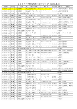 2017年度関西地区競技会予定（2016/11/26)