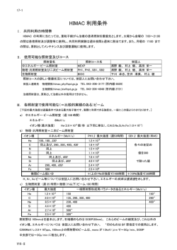 HIMAC利用条件について