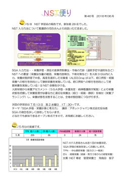 第46号 2016年06月 6/8 NST 学習会の報告です。参加者 28 名でした