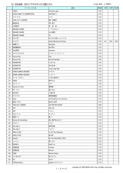 G-SOUND Gライブラリディスク曲リスト