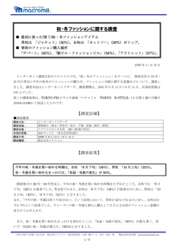 秋・冬ファッションに関する調査