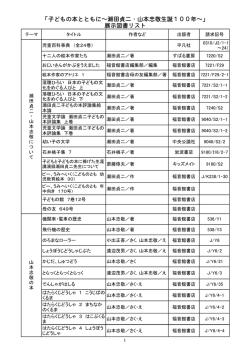 「子どもの本とともに～瀬田貞二・山本忠敬生誕100年～」 展示図書リスト