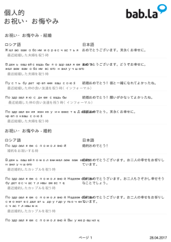 多言語例文集: 個人的 | お祝い・お悔やみ (ロシア語-日本語)