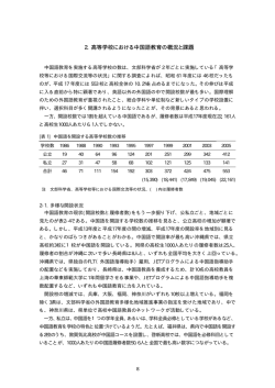 2. 高等学校における中国語教育の概況と課題