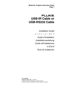 USB-IR Cable or USB-RS232 Cable Installation Guide