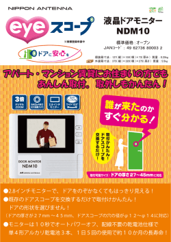 液晶ドアモニター NDM10 アパート・マンション賃貸にお住まいの方でも