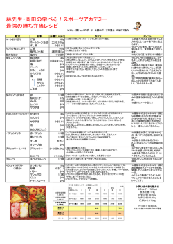 林先生・岡田の学べる！スポーツアカデミー 最強の勝ち弁当レシピ