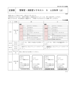 正誤表 警察官・消防官Vテキスト 5 人文科学（上）