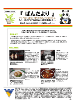 アジア情報 ぱんだより 第40号 「上海現地レポート」