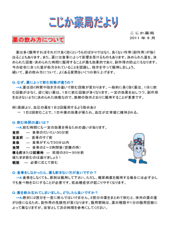 薬の飲み方について