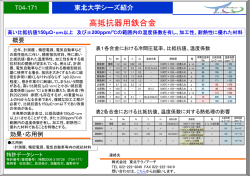 高抵抗器用鉄合金 - 東北テクノアーチ