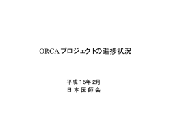 ORCAプロジェクトの進捗状況