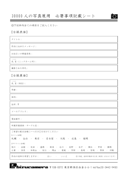 30000 人の写真展用 必要事項記載シート