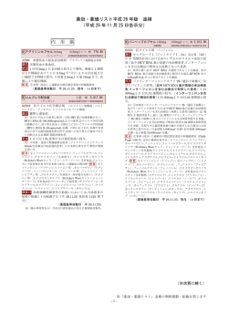 薬効・薬価リスト平成 26 年版 追補 （平成 26 年 11 月 25 日告示分） 内