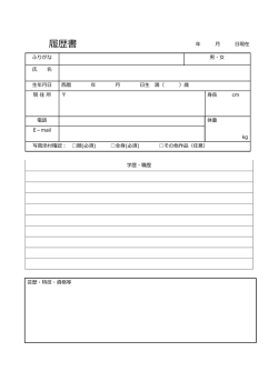 履歴書 年 月 日現在 ふりがな 男・女 氏 名 生年月