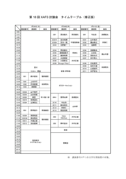 第 18 回 XAFS 討論会 タイムテーブル（修正版）
