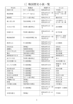 「戦国歴史小説」一覧