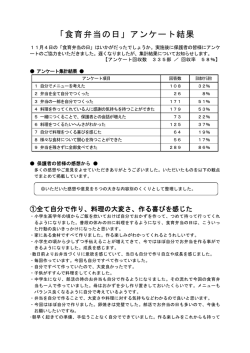 「食育弁当の日」アンケート結果