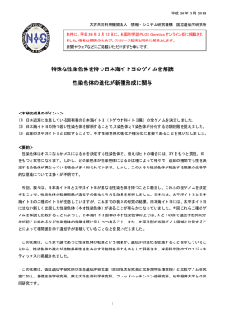特殊な性染色体を持つ日本海イトヨのゲノムを解読 性染色体の進化が