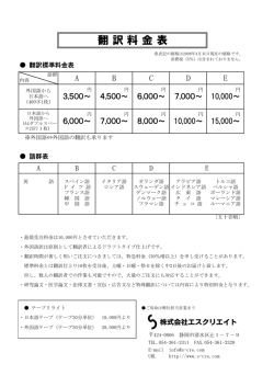 翻 訳 料 金 表