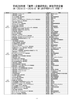 参加予定企業リスト