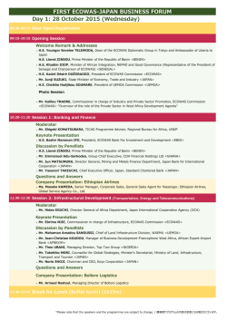 Day 1: 28 October 2015 (Wednesday)