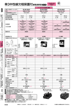 単3中性線欠相保護付漏電遮断器 OC付
