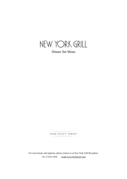 Dinner Set Menu - Park Hyatt Tokyo