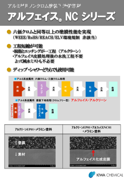 皮膜構造 六価クロムと同等以上の塗膜性能を実現 工程短縮が可能