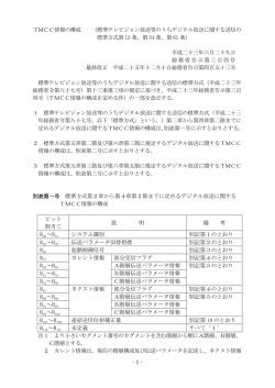 - 1 - TMCC情報の構成 （標準テレビジョン放送等のうちデジタル放送