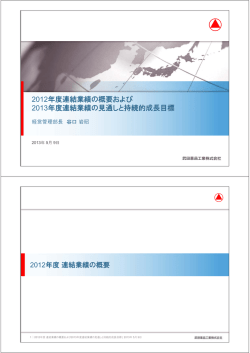 2. 2012年度連結業績の概要および2013年度連結業績の見通しと持続的