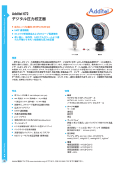 Additel 672 デジタル圧力校正器 データシート