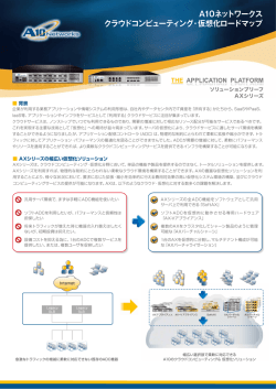 A10ネットワークス クラウドコンピューティング・仮想化ロードマップ