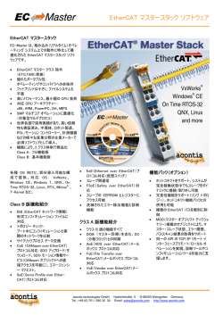 EtherCAT マスタースタック ソフトウェア