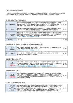 【 オプション検査のお勧め 】 喫煙者および肺が気になる方へ 腹部が気に