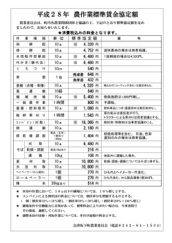 農作業標準賃金 [PDFファイル／81KB]