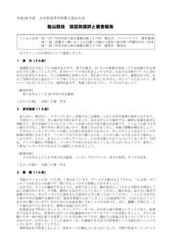 登山競技 項目別講評と審査報告