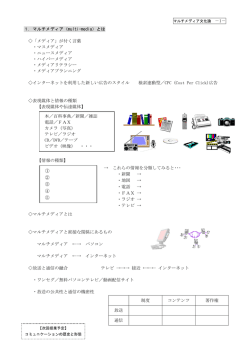 1．マルチメディア（multi-media）とは 「メディア」が付く言葉 ・マスメディア
