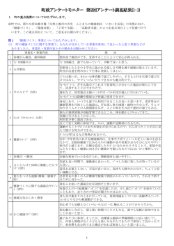 町政アンケートモニター 第2回アンケート調査結果(1-1)