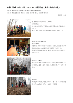 鳥ノ胸山・菰釣山・椿丸 鳥ノ胸山・菰釣山・椿丸 鳥ノ胸