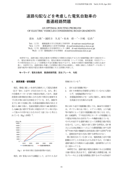 道路勾配などを考慮した電気自動車の 最適経路問題
