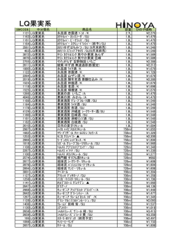 SMCODE 中分類名 商品名 容量 ひのや価格 1121 LQ果実系 永昌源