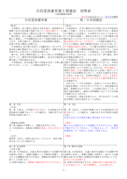 自民党案と現憲法対照表