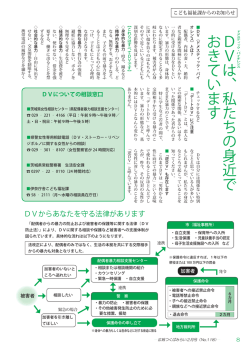 DVは、私たちの身近でおきています