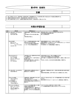 第4学年 音楽科 年間の学習計画 目標