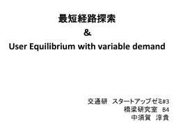 最短経路探索 ＆ User Equilibrium with variable demand