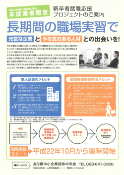Page 1 案内 長期間の職場実習で 元気な企業とやる気のある人材との
