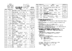 10月の献立表