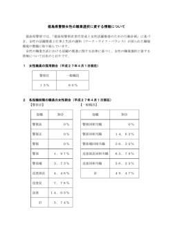 徳島県警察女性の職業選択に資する情報について