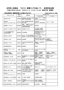 合同求人面接会 「2015 就職フェアINあいづ」 会津若松会場